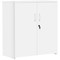 Serrion Premium Low Wooden Cupboard, 1 Shelf, 800mm High, White