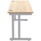 Polaris 1600mm Slim Rectangular Desk, Silver Cantilever Leg, Oak