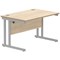 Polaris 1200mm Rectangular Desk, Silver Cantilever Leg, Oak