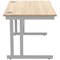 Polaris 1200mm Rectangular Desk, Silver Cantilever Leg, Oak