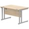 Polaris 1200mm Rectangular Desk, Silver Cantilever Leg, Oak