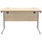 Polaris 1200mm Rectangular Desk, Silver Cantilever Leg, Oak