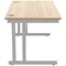 Polaris 1400mm Rectangular Desk, Silver Cantilever Leg, Oak