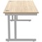 Polaris 1600mm Rectangular Desk, Silver Cantilever Leg, Oak