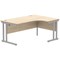 Polaris 1600mm Corner Desk, Right Hand, Silver Cantilever Legs, Oak