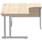 Polaris 1600mm Corner Desk, Right Hand, Silver Cantilever Legs, Oak