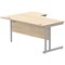 Polaris 1600mm Corner Desk, Right Hand, Silver Cantilever Legs, Oak