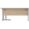 Polaris 1600mm Corner Desk, Right Hand, Silver Cantilever Legs, Oak