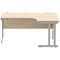 Polaris 1600mm Corner Desk, Right Hand, Silver Cantilever Legs, Oak