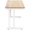 Polaris 1200mm Slim Rectangular Desk, White Cantilever Leg, Oak