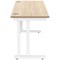 Polaris 1400mm Slim Rectangular Desk, White Cantilever Leg, Oak