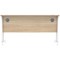 Polaris 1400mm Slim Rectangular Desk, White Cantilever Leg, Oak