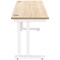 Polaris 1600mm Slim Rectangular Desk, White Cantilever Leg, Oak