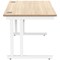Polaris 1200mm Rectangular Desk, White Cantilever Leg, Oak