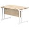 Polaris 1200mm Rectangular Desk, White Cantilever Leg, Oak