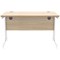 Polaris 1200mm Rectangular Desk, White Cantilever Leg, Oak