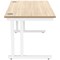 Polaris 1400mm Rectangular Desk, White Cantilever Leg, Oak