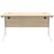 Polaris 1400mm Rectangular Desk, White Cantilever Leg, Oak