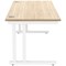 Polaris 1600mm Rectangular Desk, White Cantilever Leg, Oak