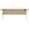 Polaris 1600mm Rectangular Desk, White Cantilever Leg, Oak