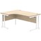 Polaris 1600mm Corner Desk, Left Hand, White Cantilever Leg, Oak