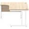 Polaris 1600mm Corner Desk, Left Hand, White Cantilever Leg, Oak