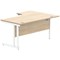 Polaris 1600mm Corner Desk, Left Hand, White Cantilever Leg, Oak