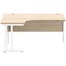 Polaris 1600mm Corner Desk, Left Hand, White Cantilever Leg, Oak