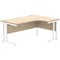Polaris 1600mm Corner Desk, Right Hand, White Cantilever Legs, Oak