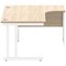 Polaris 1600mm Corner Desk, Right Hand, White Cantilever Legs, Oak