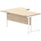 Polaris 1600mm Corner Desk, Right Hand, White Cantilever Legs, Oak