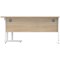 Polaris 1600mm Corner Desk, Right Hand, White Cantilever Legs, Oak