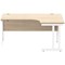 Polaris 1600mm Corner Desk, Right Hand, White Cantilever Legs, Oak