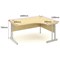 Polaris 1600mm Corner Desk, Right Hand, White Cantilever Legs, Oak