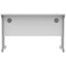Polaris 1200mm Slim Rectangular Desk, Silver Cantilever Leg, White