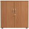 Jemini Low Wooden Cupboard, 1 Shelf, 800mm High, Beech