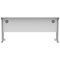 Polaris 1600mm Slim Rectangular Desk, Silver Cantilever Leg, White