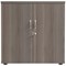 Jemini Low Wooden Cupboard, 1 Shelf, 800mm High, Grey Oak