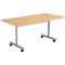 Jemini Rectangular Tilting Table 1600x800x730mm Nova Oak/Silver