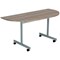 Jemini D-End Tilt Table 1400x700x720mm Dark Walnut/Silver