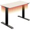 Okoform Height-Adjustable Heated Desk, Silver Leg, 1600mm, Black