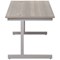 Jemini Rectangular Desk, 1400mm Wide, Silver Cantilever Legs, Grey Oak