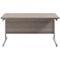 Jemini Rectangular Desk, 1400mm Wide, Silver Cantilever Legs, Grey Oak Jemini Rectangular Desk, 1400mm Wide, Silver Cantilever Legs, Grey Oak