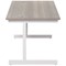 Jemini Rectangular Desk, 1400mm Wide, White Cantilever Legs, Grey Oak