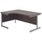 First 1600mm Corner Desk, Left Hand, Silver Cantilever Legs, Grey Oak, With 3 Drawer Desk High Pedestal