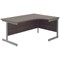 First 1600mm Corner Desk, Right Hand, Silver Cantilever Legs, Grey Oak, With 3 Drawer Desk High Pedestal