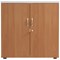Jemini Two Tone Low Wooden Cupboard, 1 Shelf, 800mm High, White and Beech