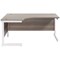 Jemini 1600mm Corner Desk, Left Hand, White Cantilever Legs, Grey Oak