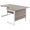 Jemini 1600mm Corner Desk, Right Hand, White Cantilever Legs, Grey Oak Jemini 1600mm Corner Desk, Right Hand, White Cantilever Legs, Grey Oak
