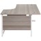 Jemini 1600mm Corner Desk, Right Hand, White Cantilever Legs, Grey Oak